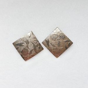 Vintage Etched Clip Earrings
